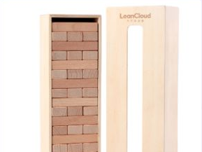原木色 LeanCloud 叠叠乐积木和木质收纳盒