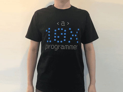 黑色 10x Programmer 点阵图案 T 恤